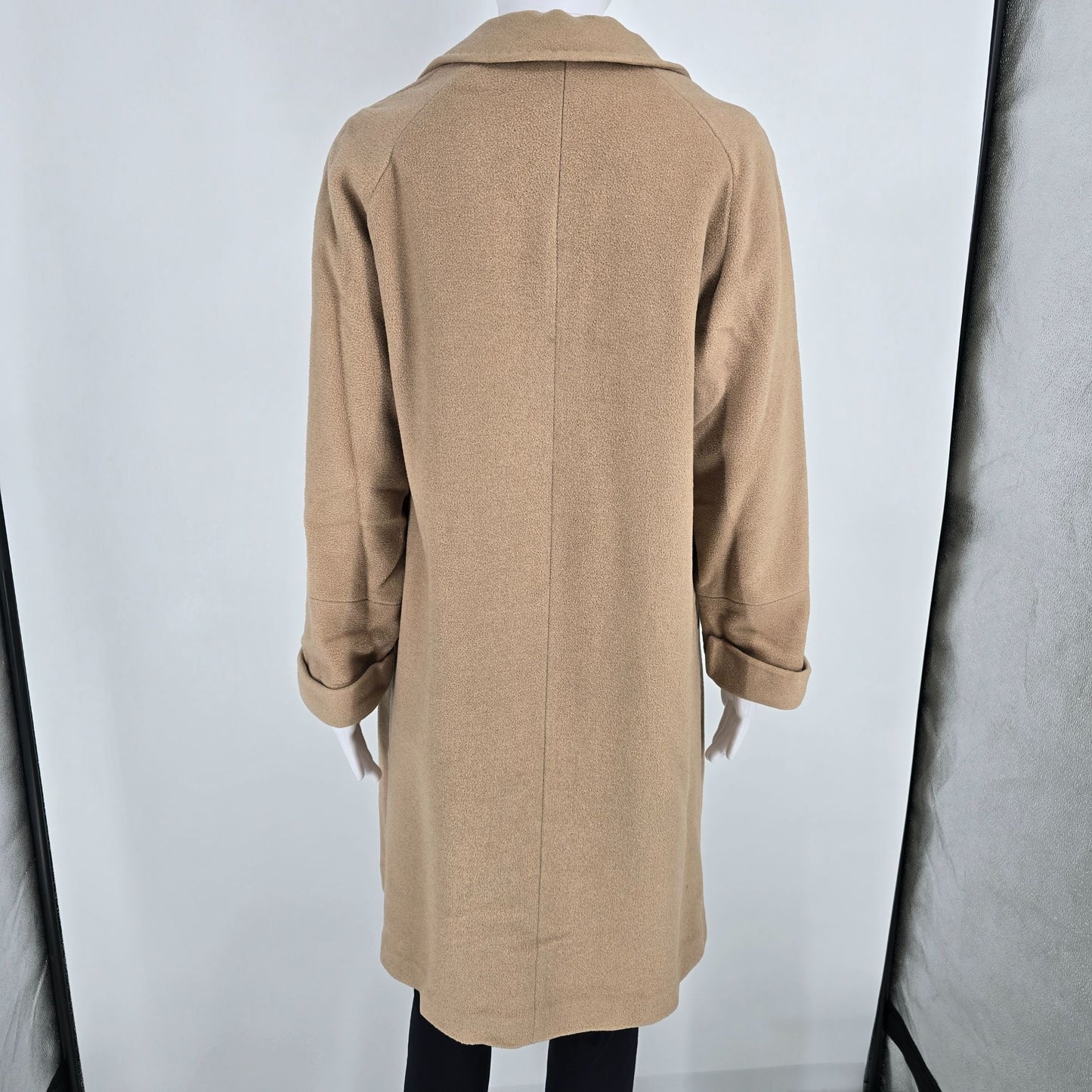 Vintage 1950s Country Tweeds Einiger 100% Cashmere Camel/Tan Overcoat (L)