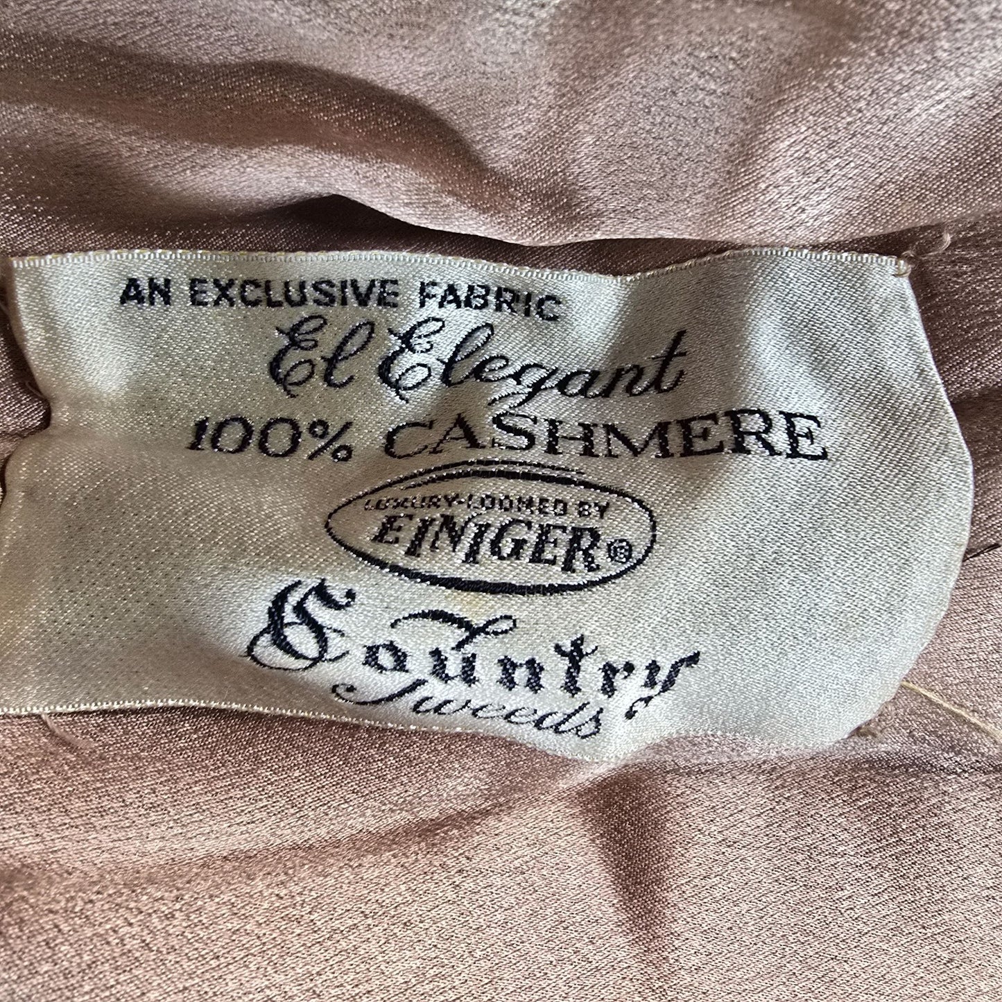 Vintage 1950s Country Tweeds Einiger 100% Cashmere Camel/Tan Overcoat (L)