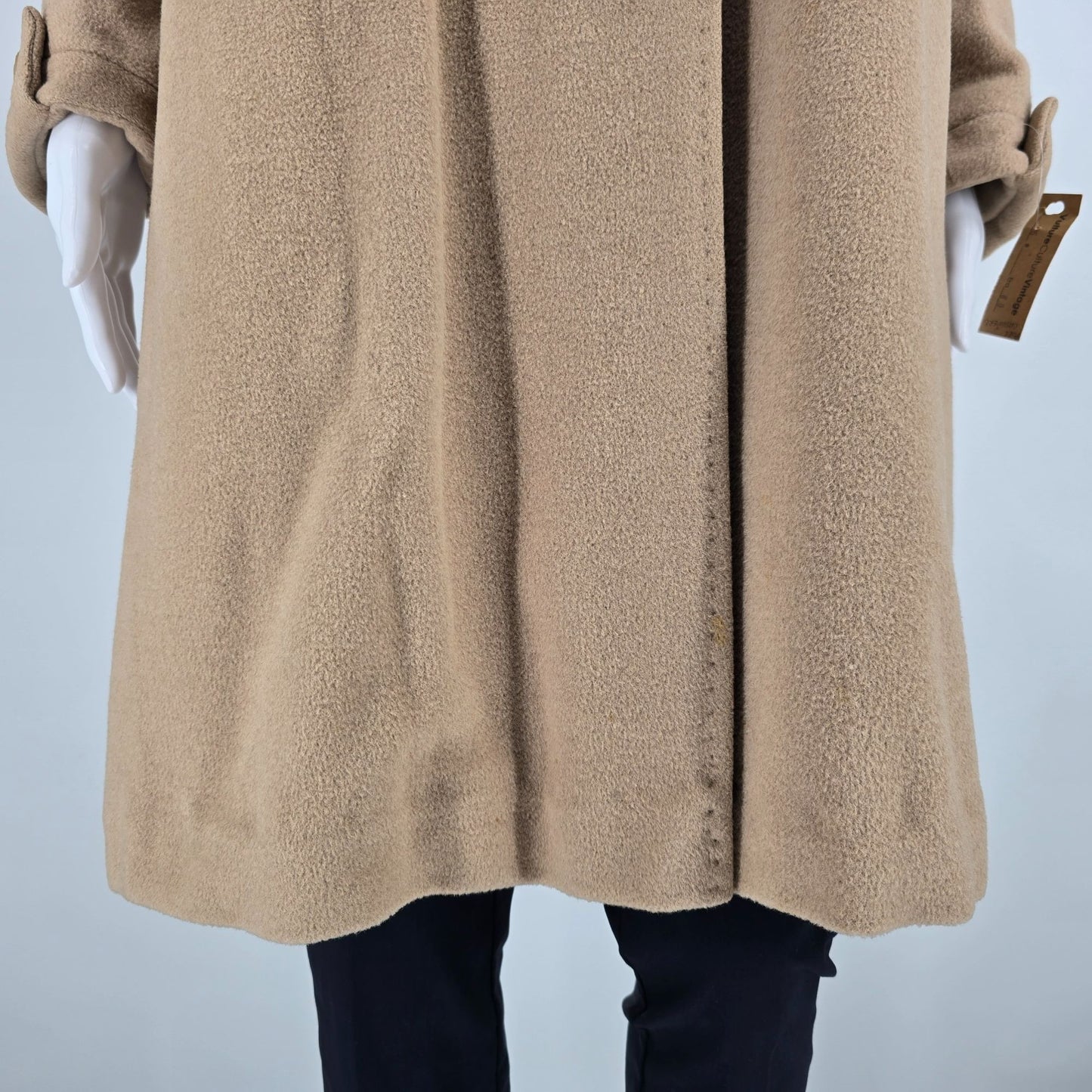 Vintage 1950s Country Tweeds Einiger 100% Cashmere Camel/Tan Overcoat (L)