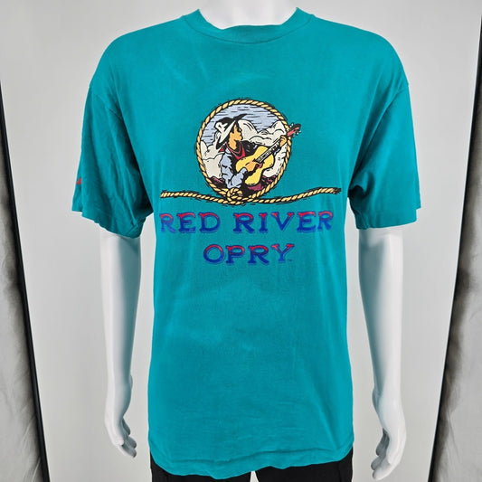 Vintage 1990s Teal Red River Opry Tempe, Arizona Country Music T-Shirt (XL)