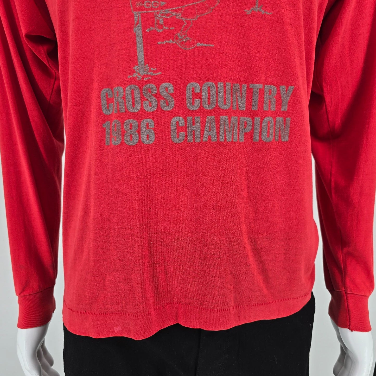 Vintage 1986 HEF-T GMVC Cross Country Champion Long Sleeve Wakefield T-Shirt (M)