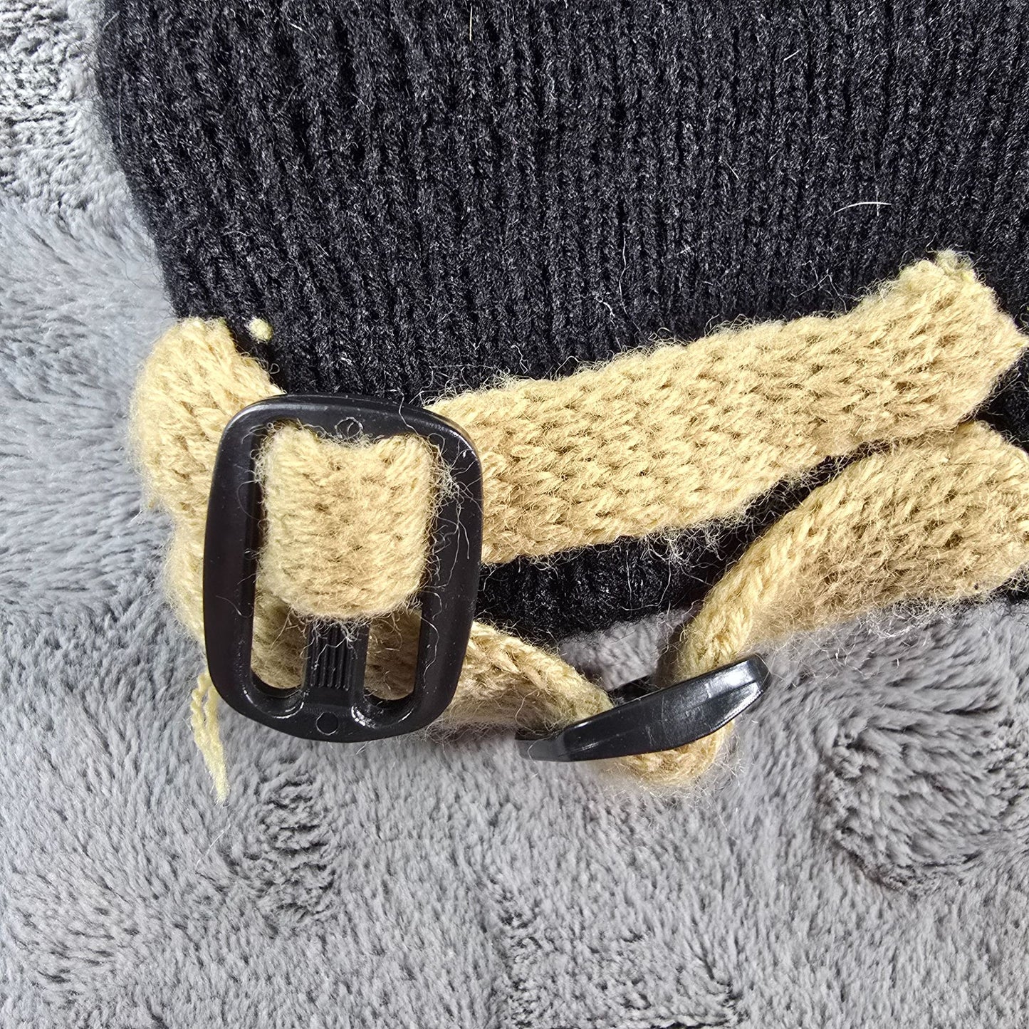 Vintage 1980s Costume Black/Cream Rib-Knit 15.5 inch Leg Warmer Gaiters