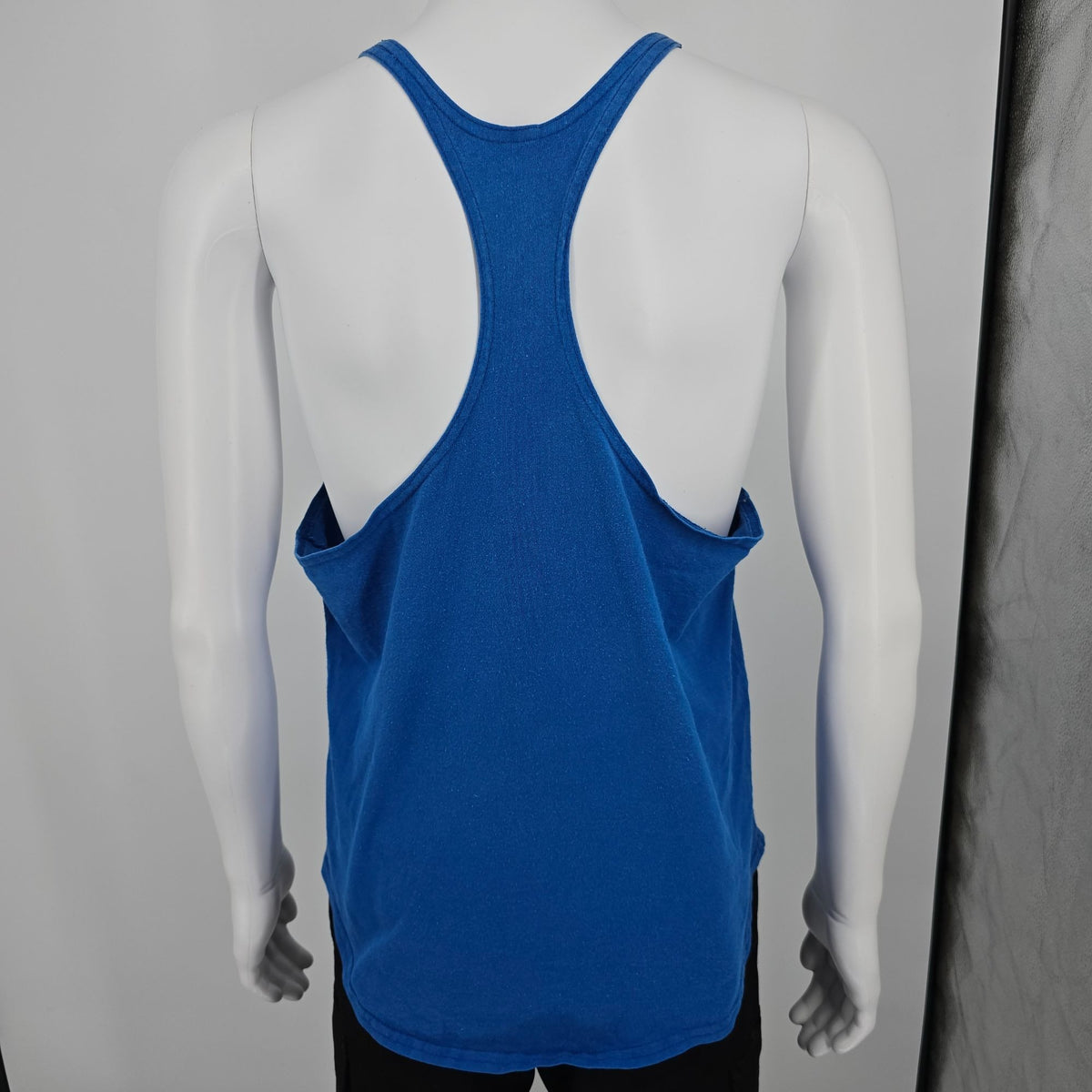 Vintage 1990s Pitbull Gym Blue Racerback Stringer Bodybuilding Tank Top (M)