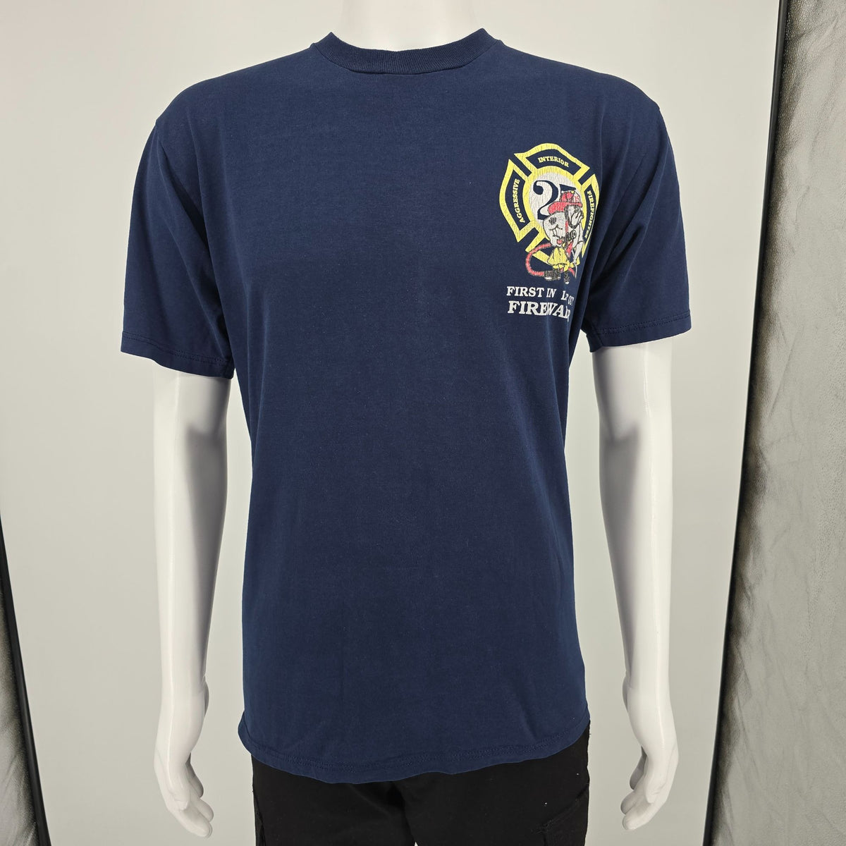 Vintage 1990s Houston Fire Department Station #25 Firewalker T-Shirt (L)