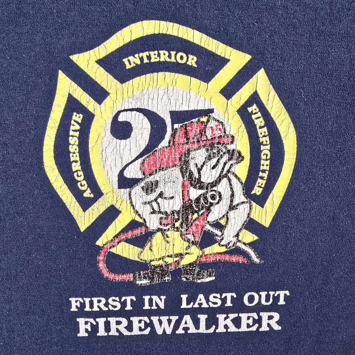 Vintage 1990s Houston Fire Department Station #25 Firewalker T-Shirt (L)