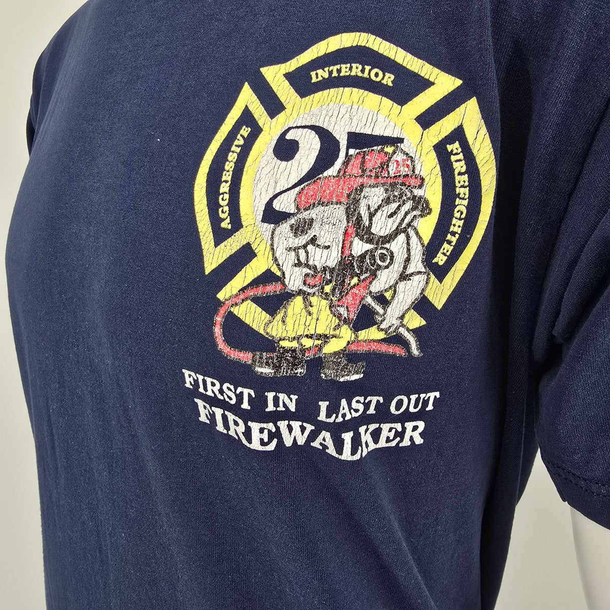 Vintage 1990s Houston Fire Department Station #25 Firewalker T-Shirt (L)