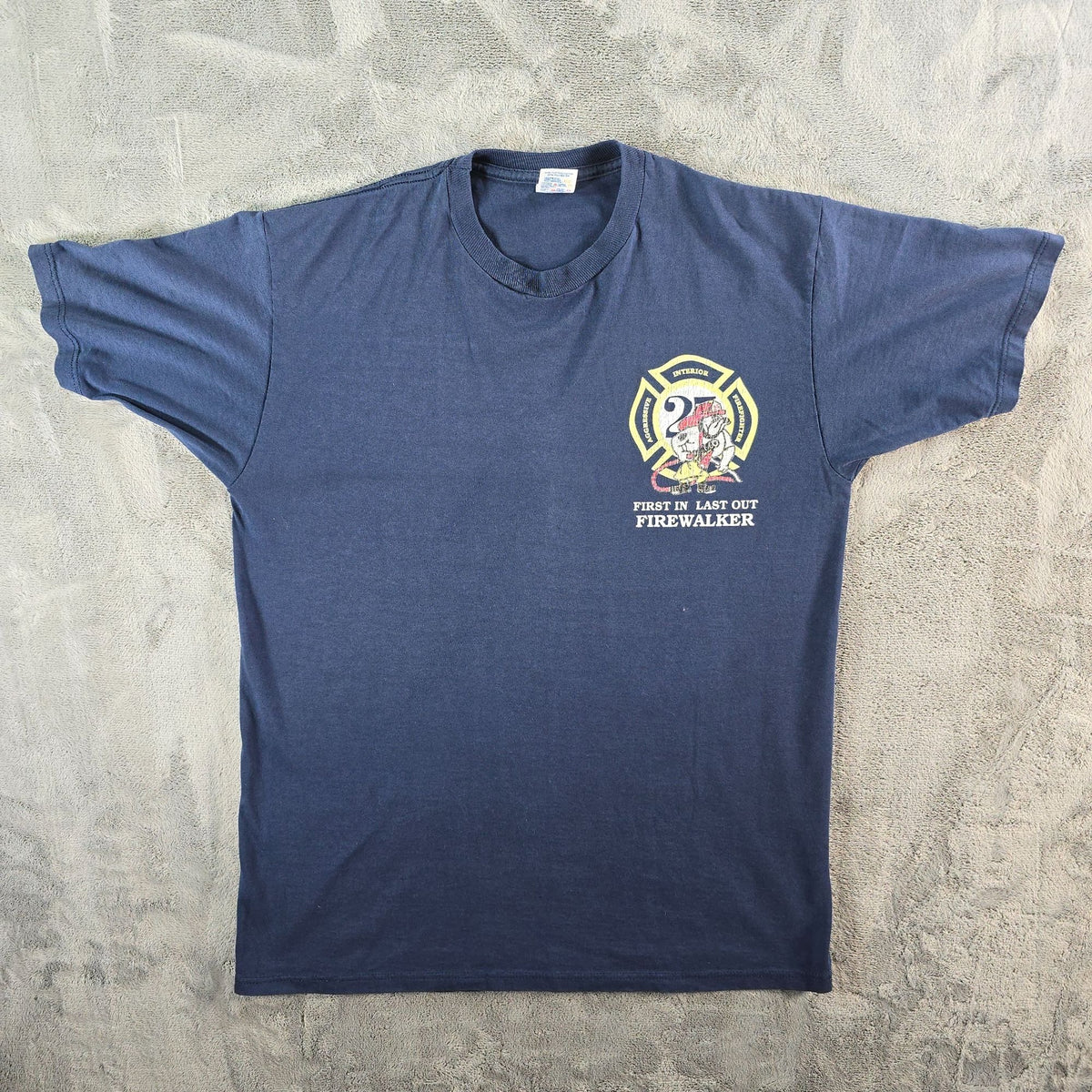 Vintage 1990s Houston Fire Department Station #25 Firewalker T-Shirt (L)