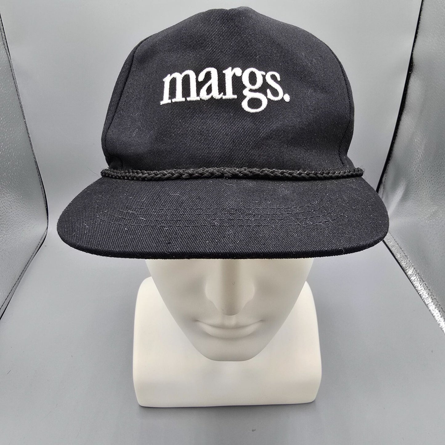 Motel Margarita "margs." Embroidered Black 5-Panel Braided Rope Snapback Hat