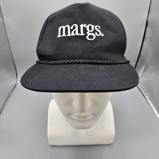 Motel Margarita "margs." Embroidered Black 5-Panel Braided Rope Snapback Hat