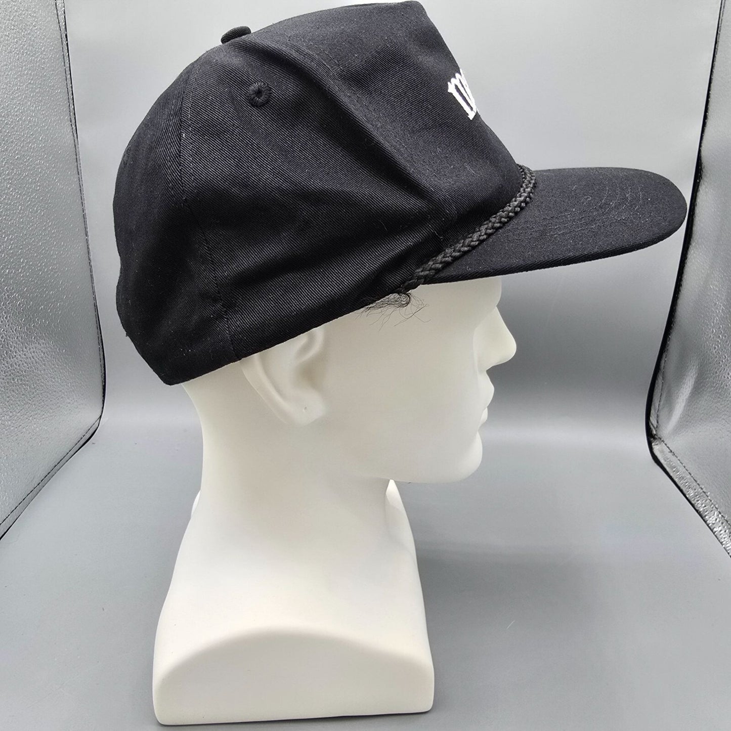 Motel Margarita "margs." Embroidered Black 5-Panel Braided Rope Snapback Hat