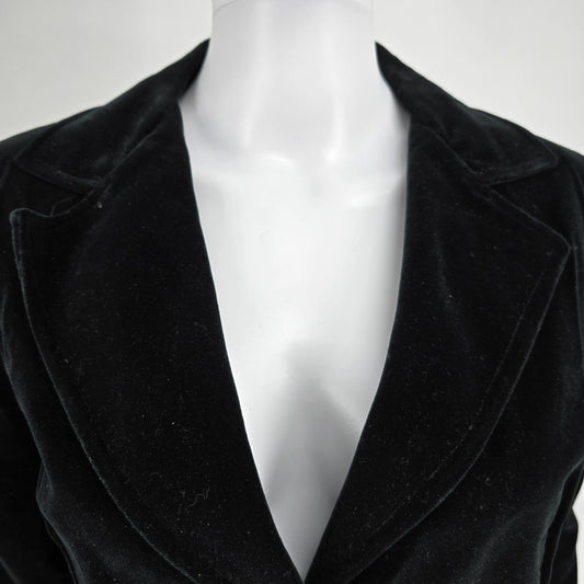 Vintage 1970s Koret of California Women's Black Velvet Blazer Jacket (S/M)