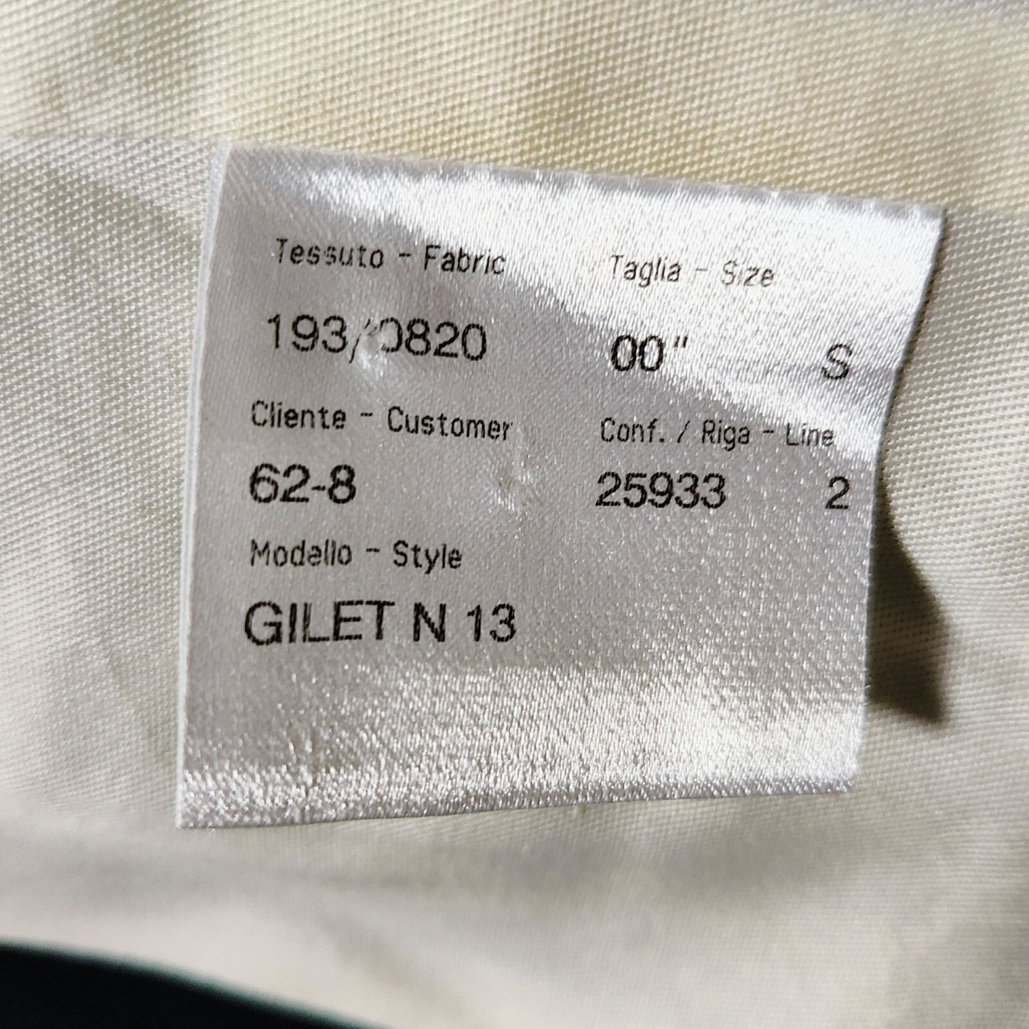 Brioni Mens 100% Wool Made in Italy Black Suit Vest Gold Back (XS)