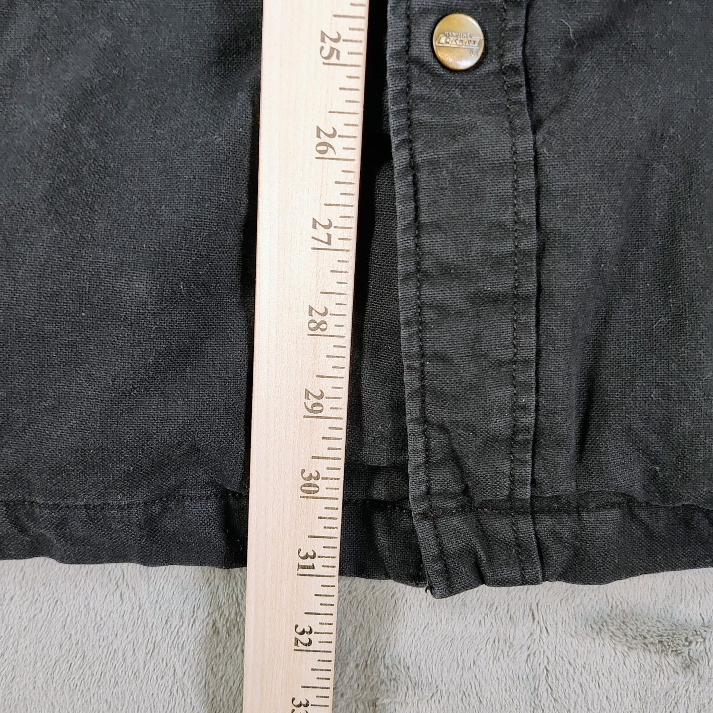 Dickies Workwear Men's Black/Gray Snap Button Duck Hooded Shirt Jacket (XL)