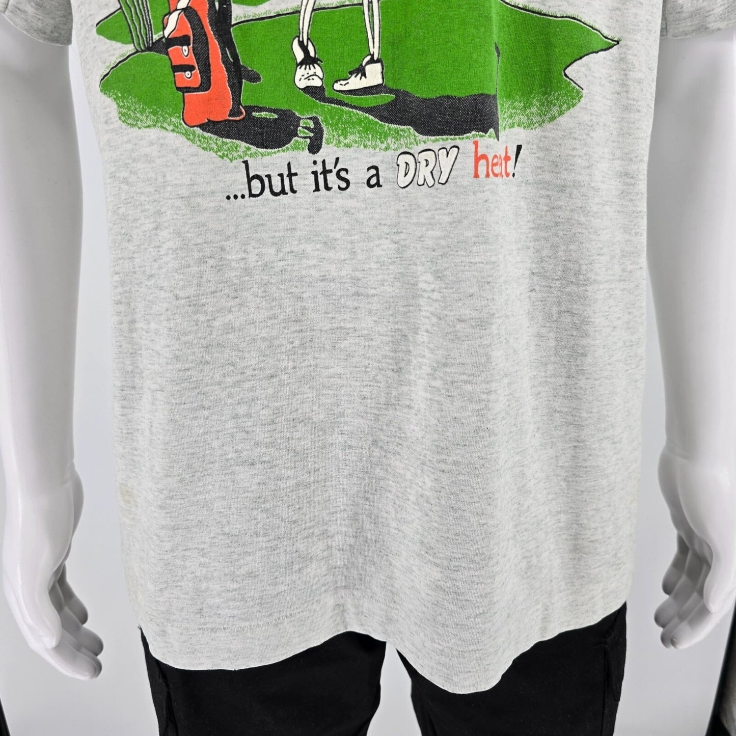 Vintage 1990s Arizona Skeleton Golfer Vintage Tourist Novelty T-Shirt (XL)