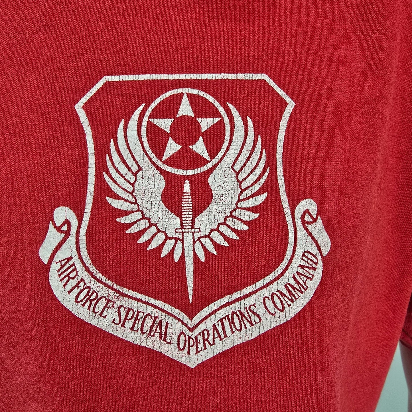 Vintage 1990s AFSOC Air Force Special Operations Command Red T-Shirt (L)