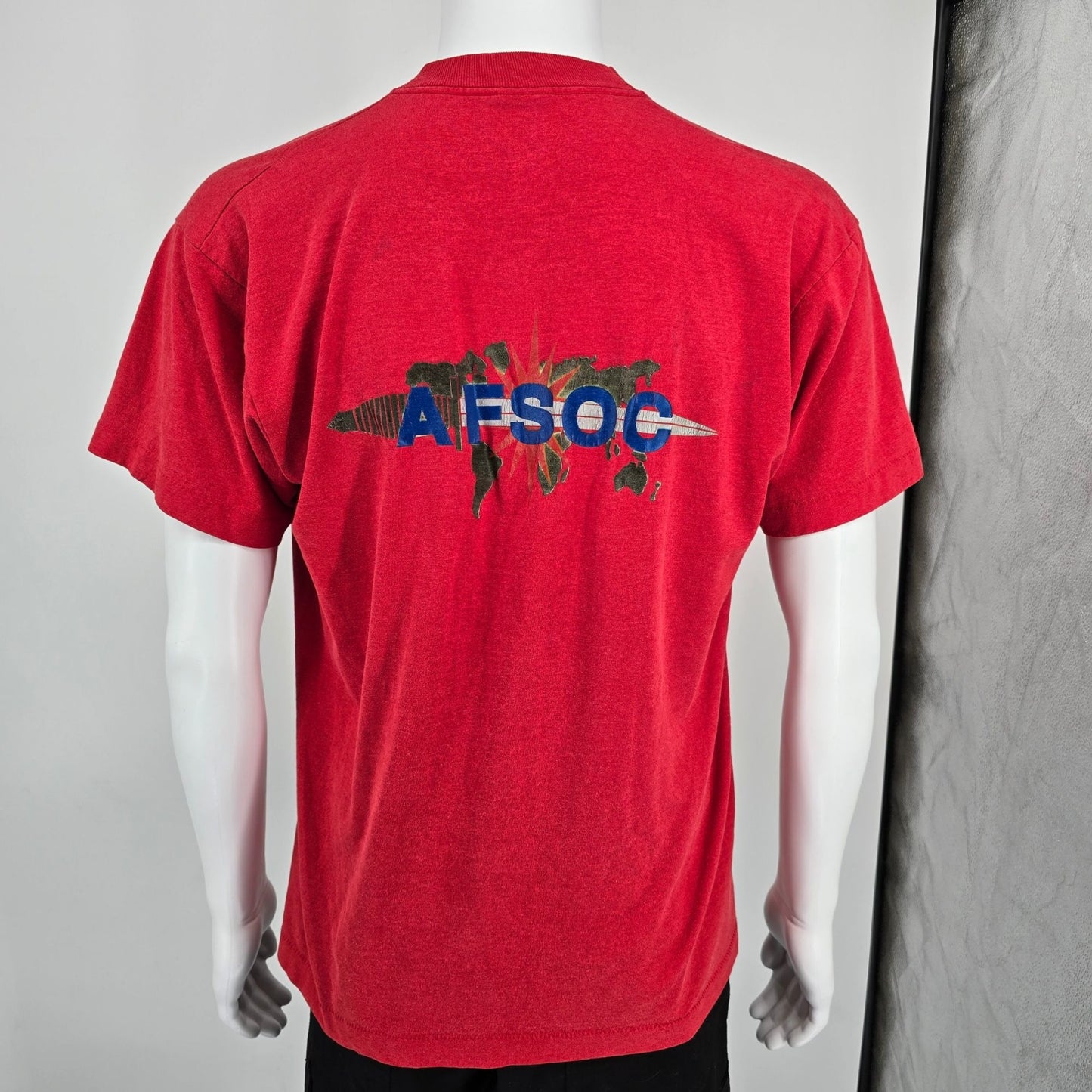 Vintage 1990s AFSOC Air Force Special Operations Command Red T-Shirt (L)