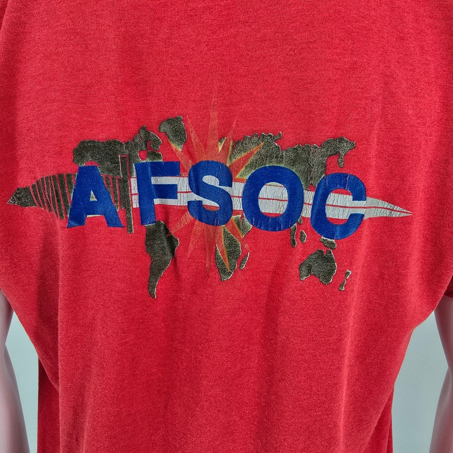 Vintage 1990s AFSOC Air Force Special Operations Command Red T-Shirt (L)