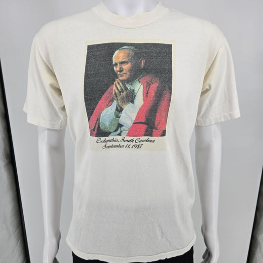 Vintage 1987 Pope John Paul II Visit To Columbia South Carolina T-Shirt (M/L)