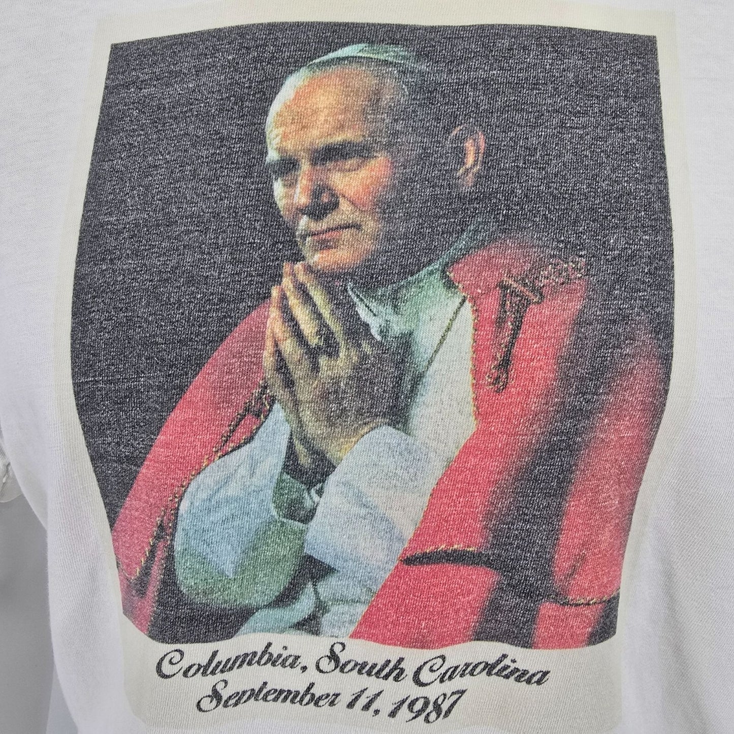 Vintage 1987 Pope John Paul II Visit To Columbia South Carolina T-Shirt (M/L)
