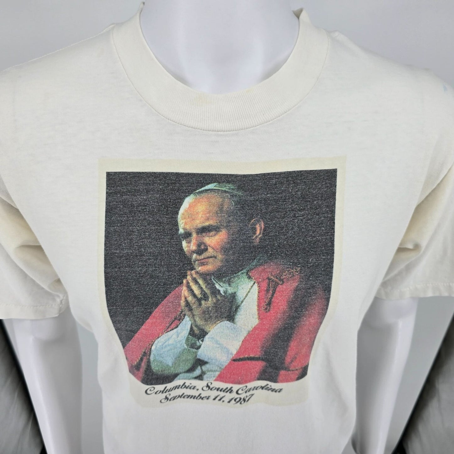 Vintage 1987 Pope John Paul II Visit To Columbia South Carolina T-Shirt (M/L)