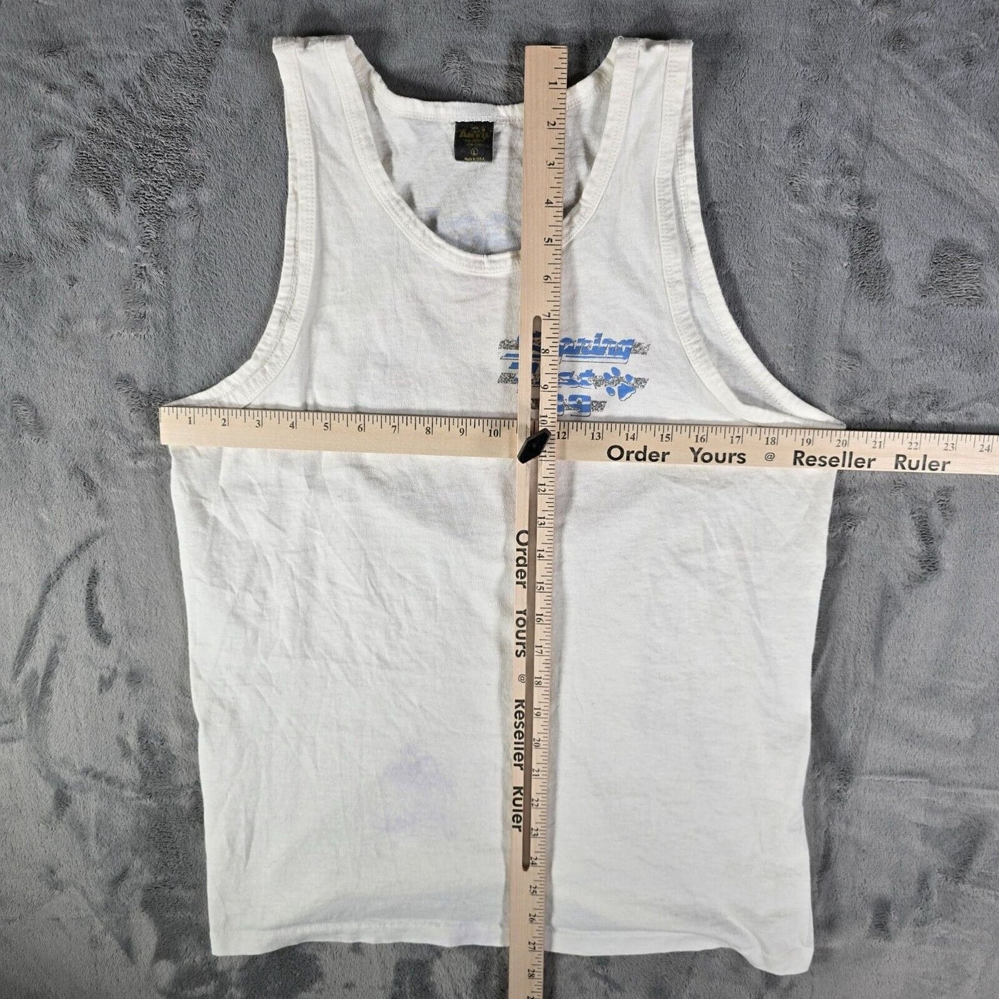 Vintage 1989 Anvil "Spring Break 89" White Sunset Graphic Tank Top (Medium)