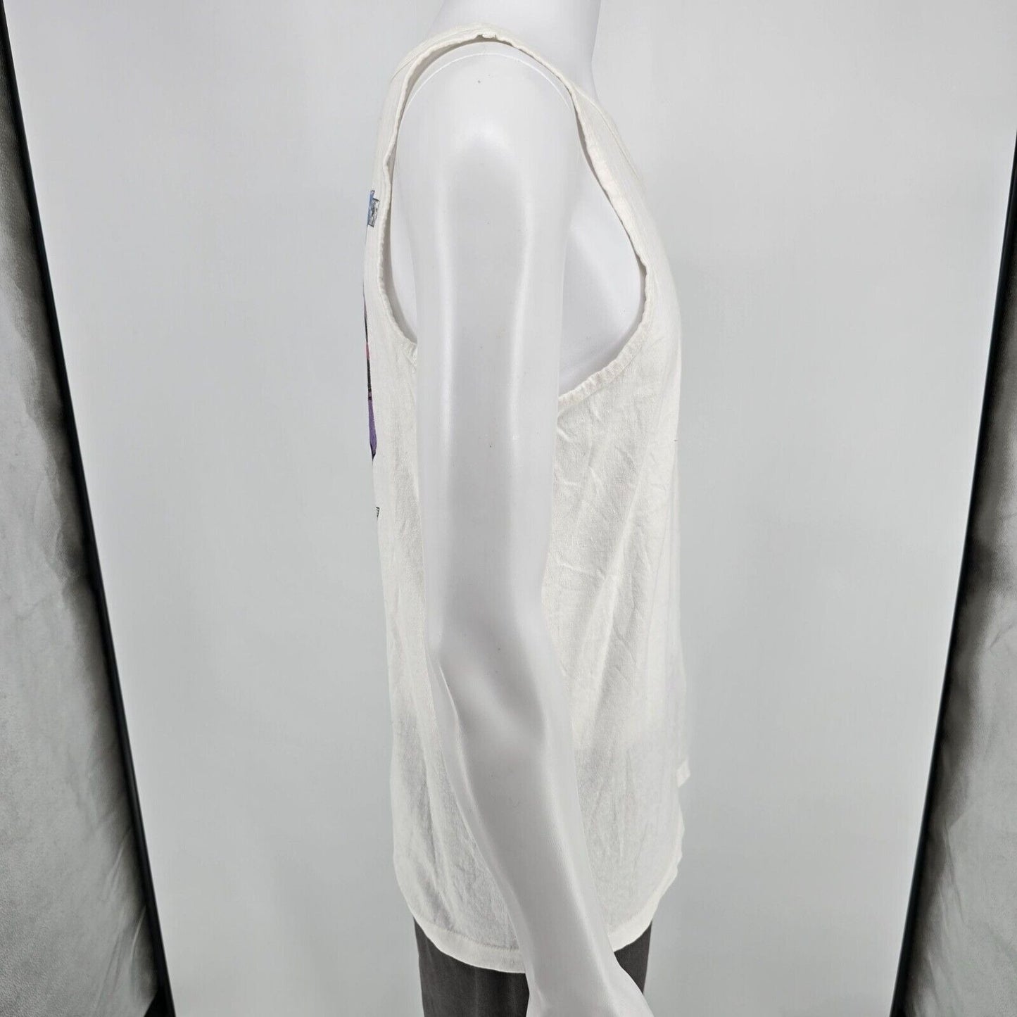 Vintage 1989 Anvil "Spring Break 89" White Sunset Graphic Tank Top (Medium)