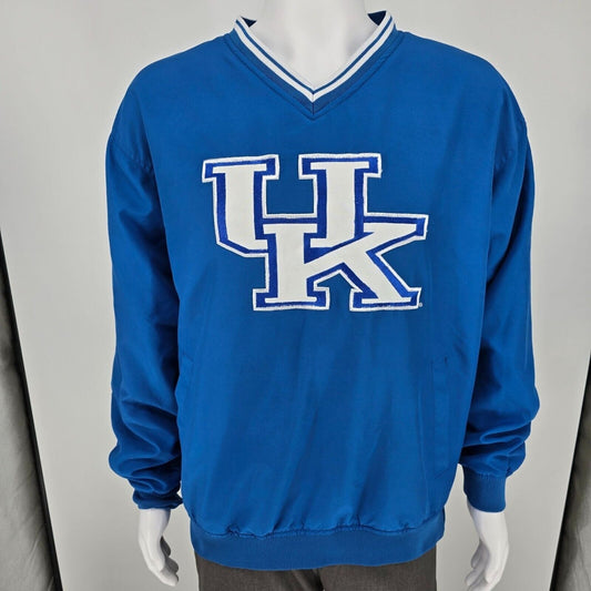Vintage Y2K Pro Player UK Wildcats Blue and White Pullover Jacket (Large)