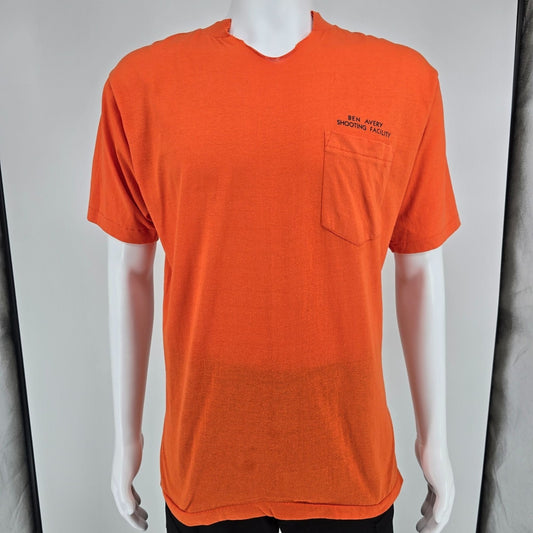 Vintage 1990s Ben Avery Shooting Facility Line Safety Officer Pocket T-Shirt (L)