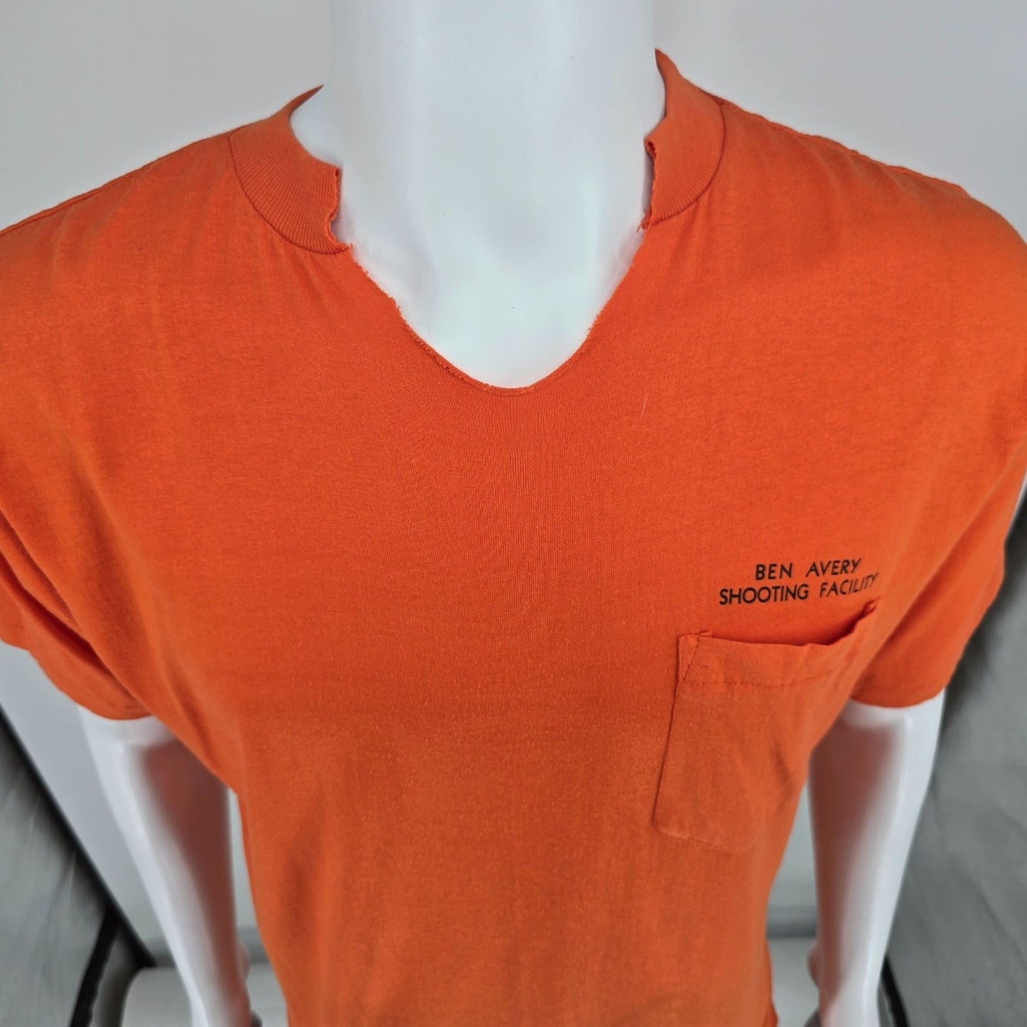 Vintage 1990s Ben Avery Shooting Facility Line Safety Officer Pocket T-Shirt (L)