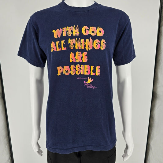 Vintage 1990s Countless Blessings "With God All Things Are Possible" T-Shirt (M)