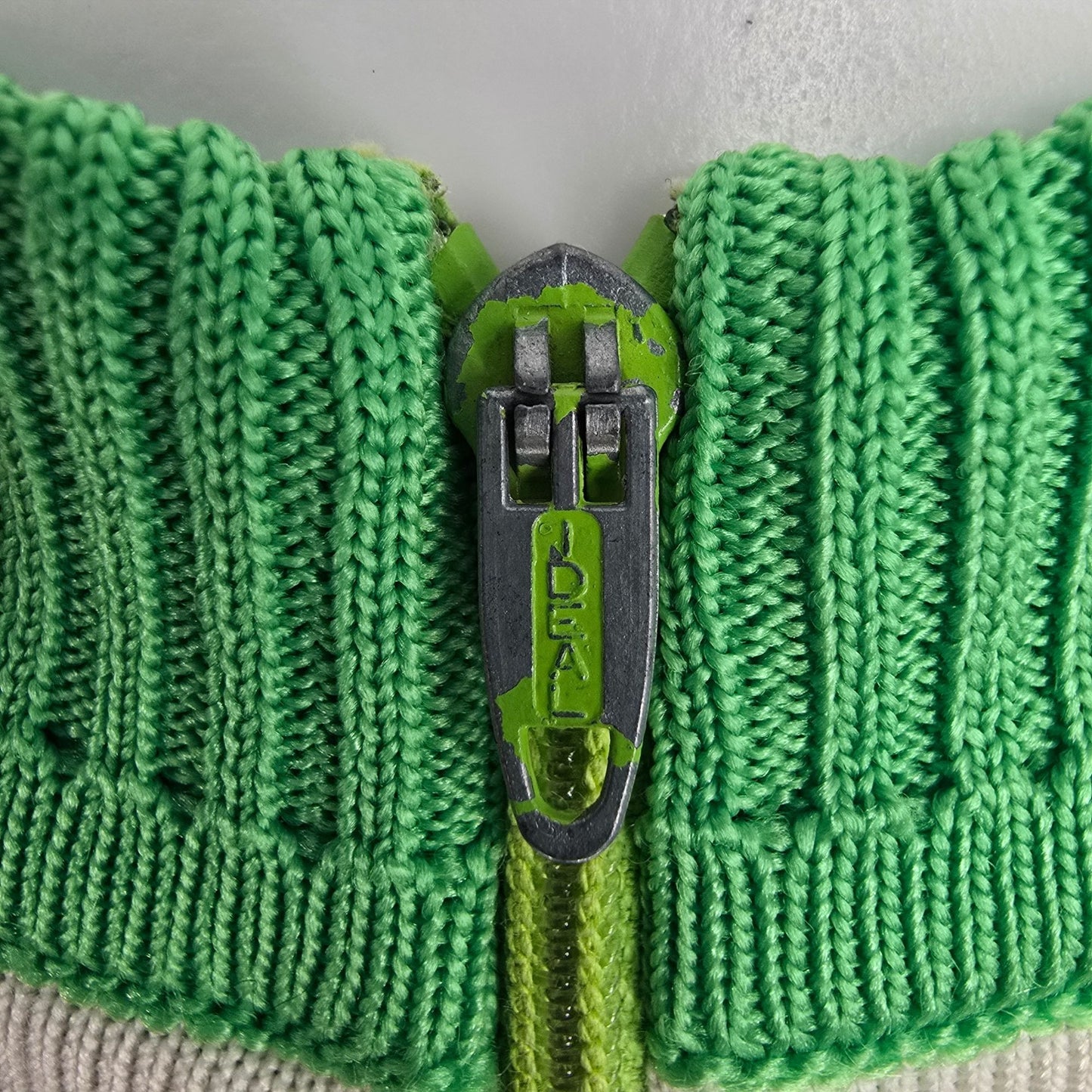 Vintage 1960s Hooper Associates Knit Green/White Striped Sleeveless Shell (S)