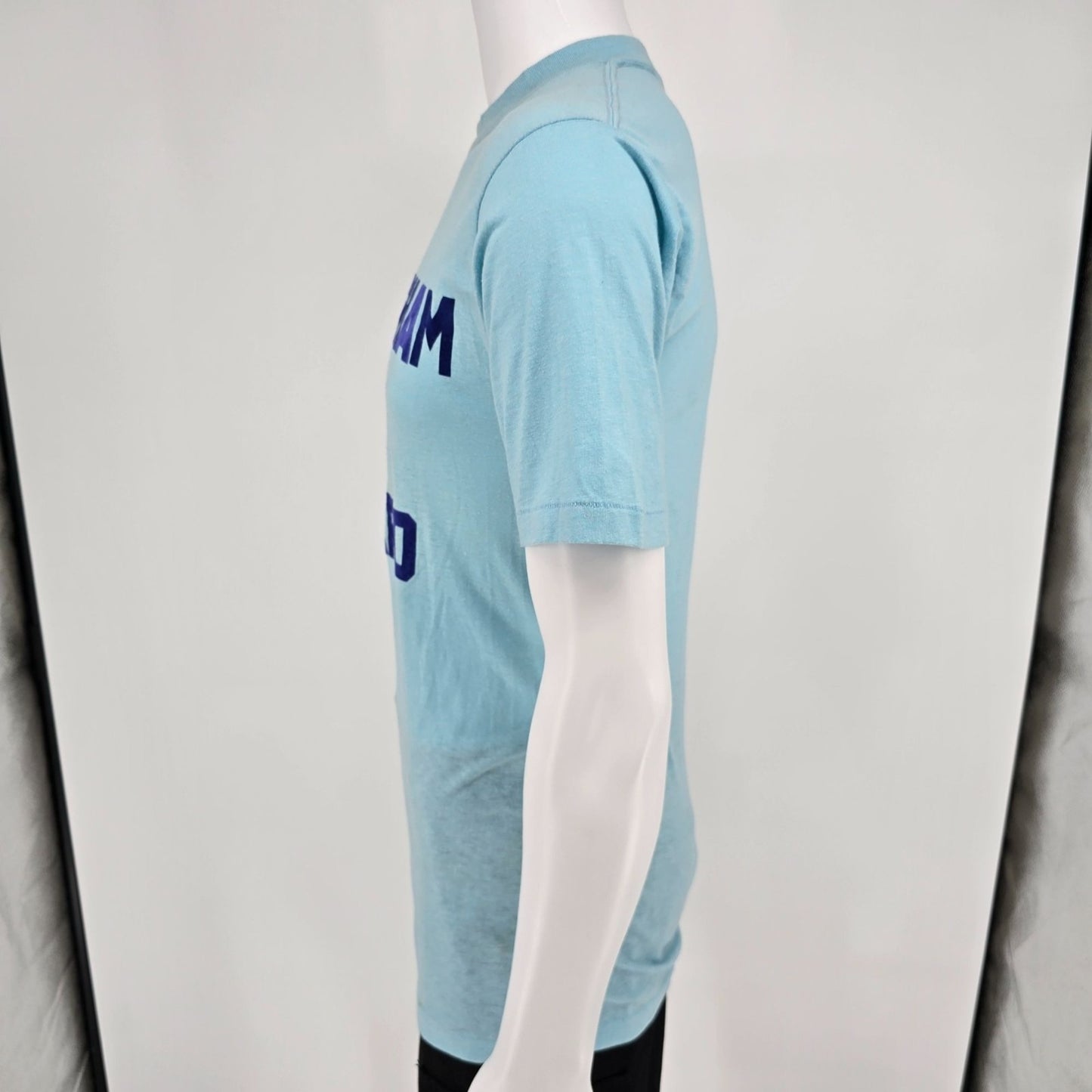 Vintage 1970s Bantams "Nottingham Lake Lifeguard" DIY Flocked Letter T-Shirt (S)