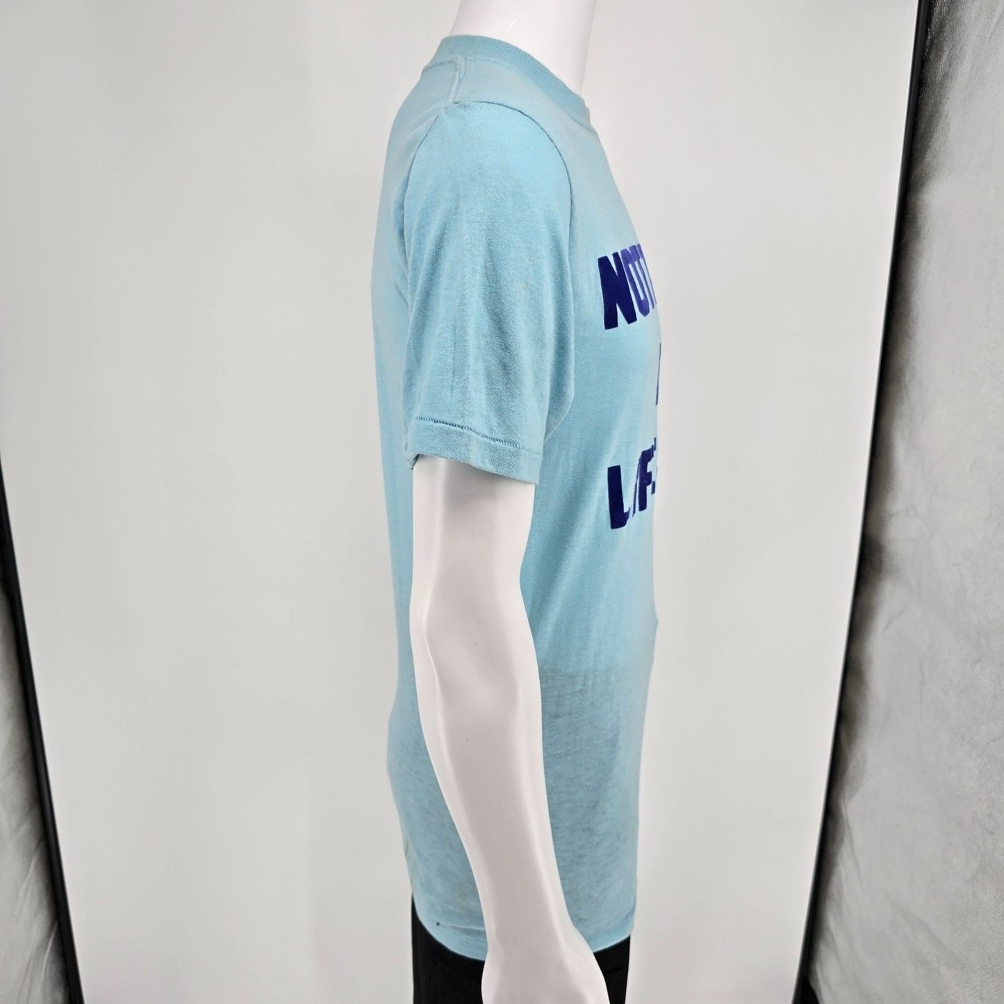 Vintage 1970s Bantams "Nottingham Lake Lifeguard" DIY Flocked Letter T-Shirt (S)