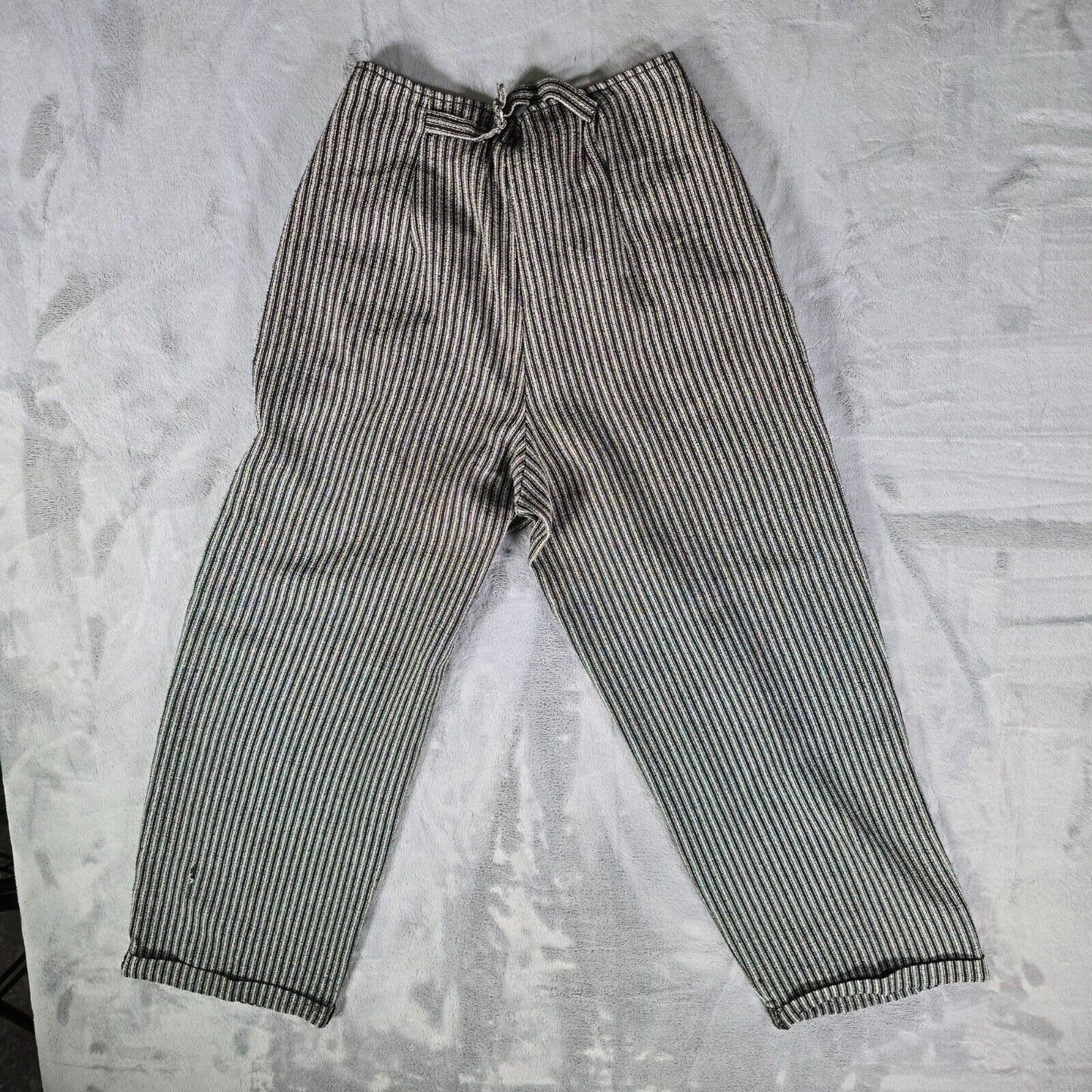 Vintage 1990s Max Studio Made in USA Textured Striped Trousers (Size 10) *Flawed