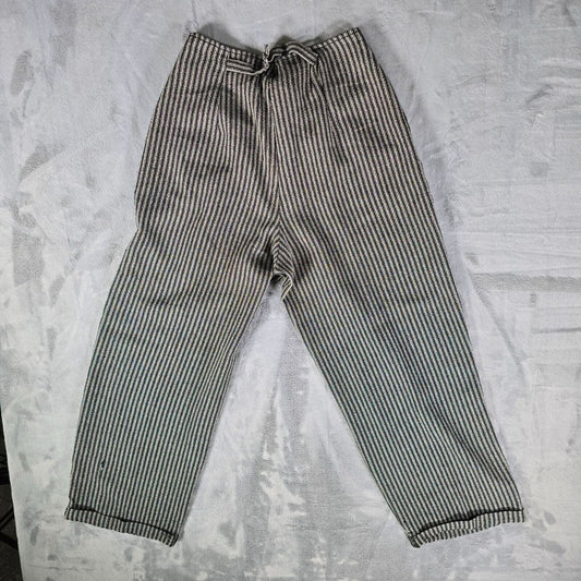 Vintage 1990s Max Studio Made in USA Textured Striped Trousers (Size 10) *Flawed