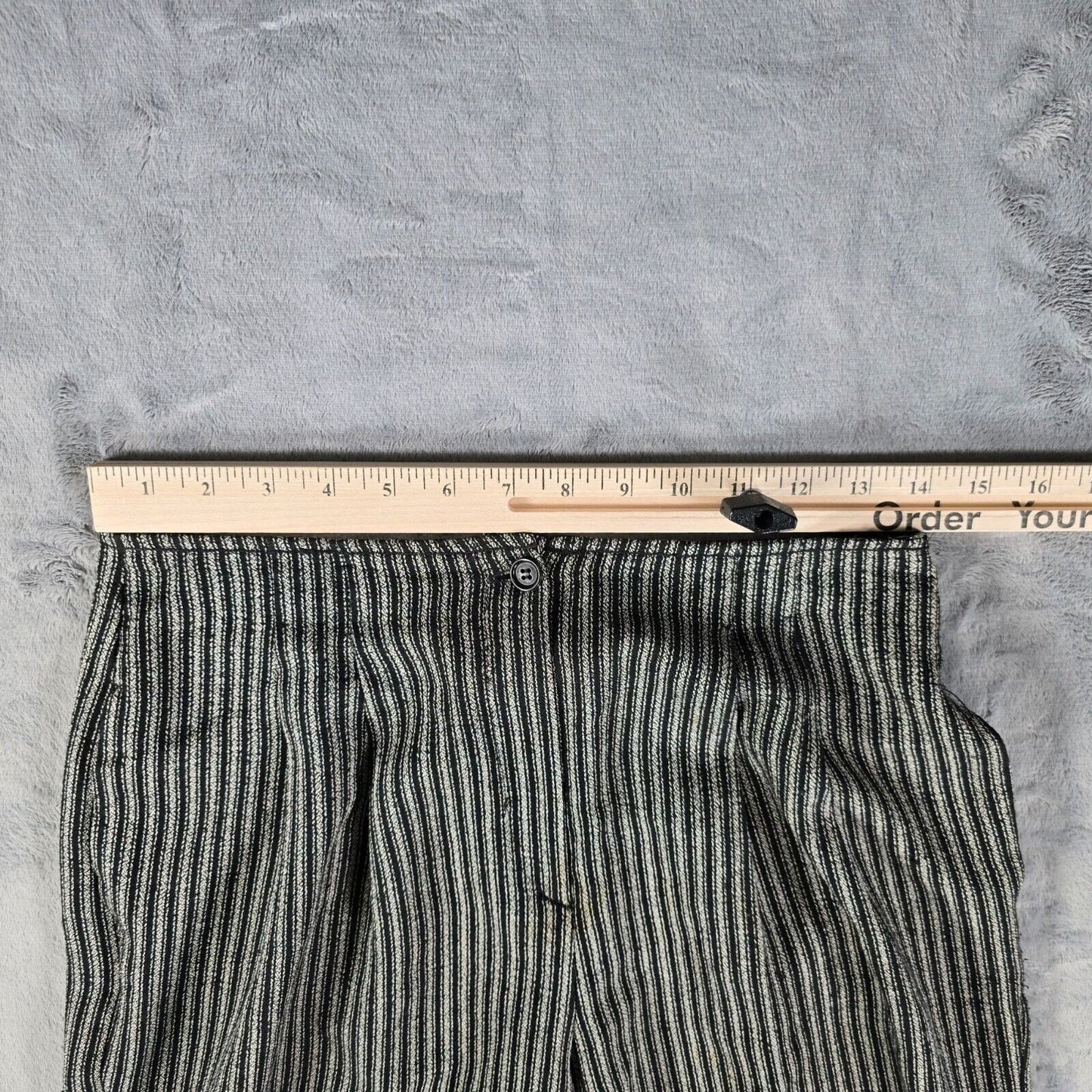 Vintage 1990s Max Studio Made in USA Textured Striped Trousers (Size 10) *Flawed