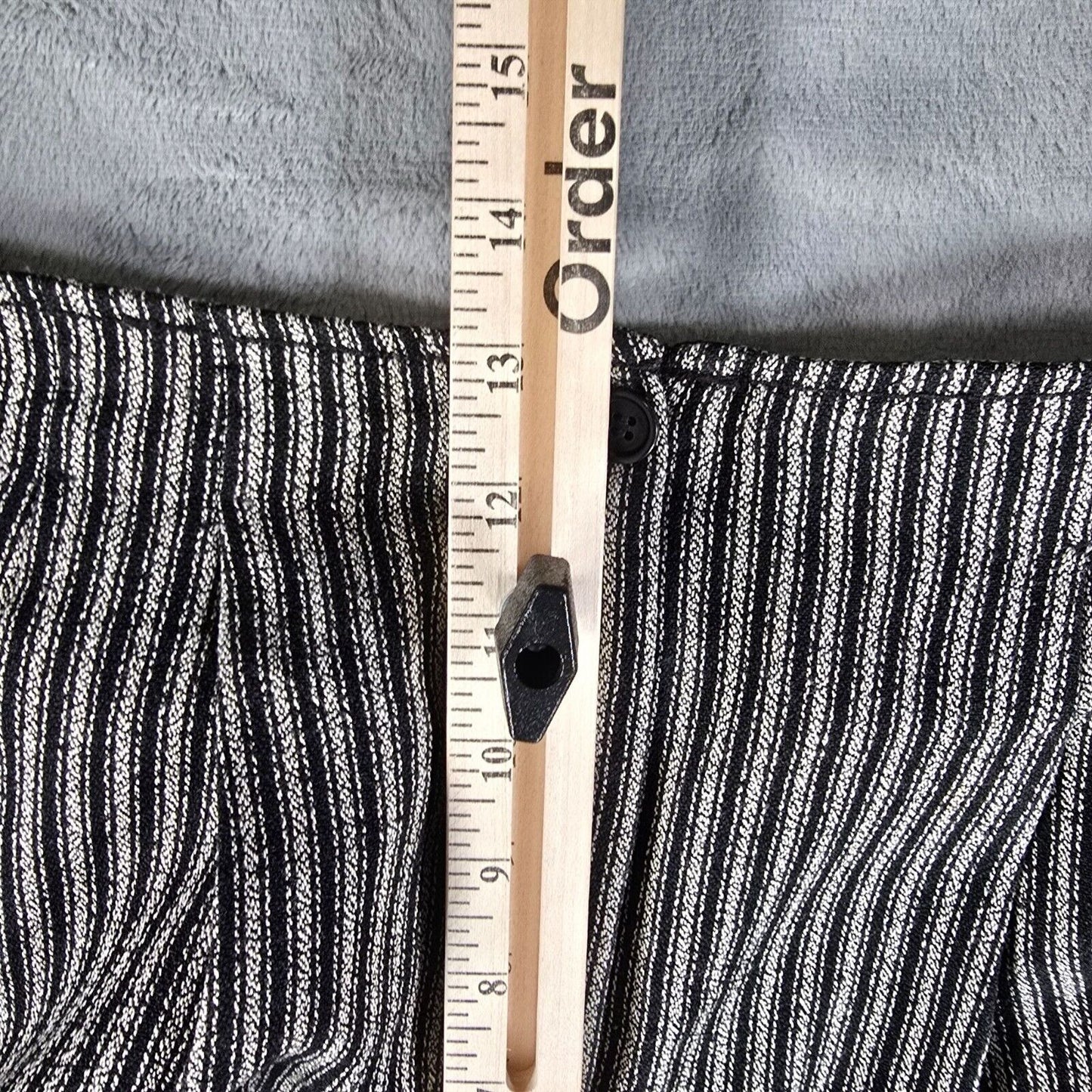 Vintage 1990s Max Studio Made in USA Textured Striped Trousers (Size 10) *Flawed