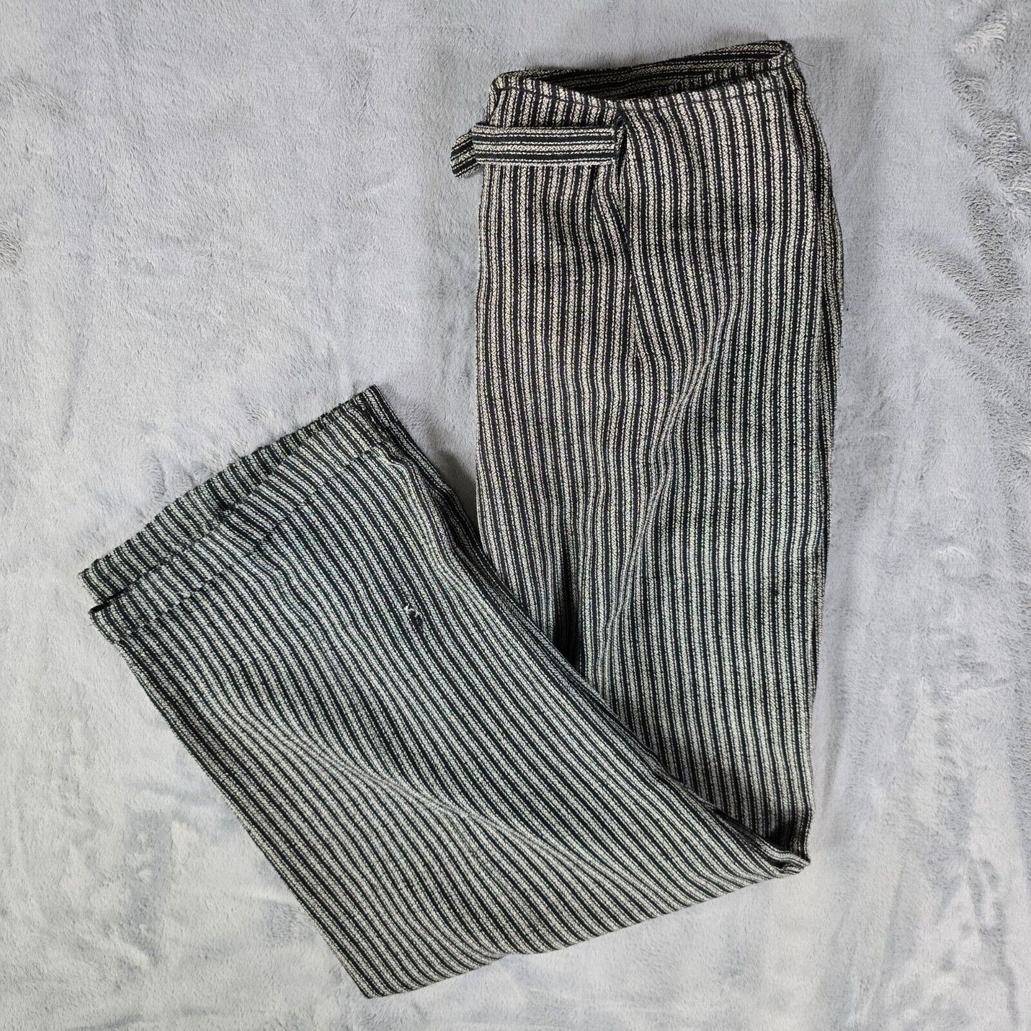 Vintage 1990s Max Studio Made in USA Textured Striped Trousers (Size 10) *Flawed