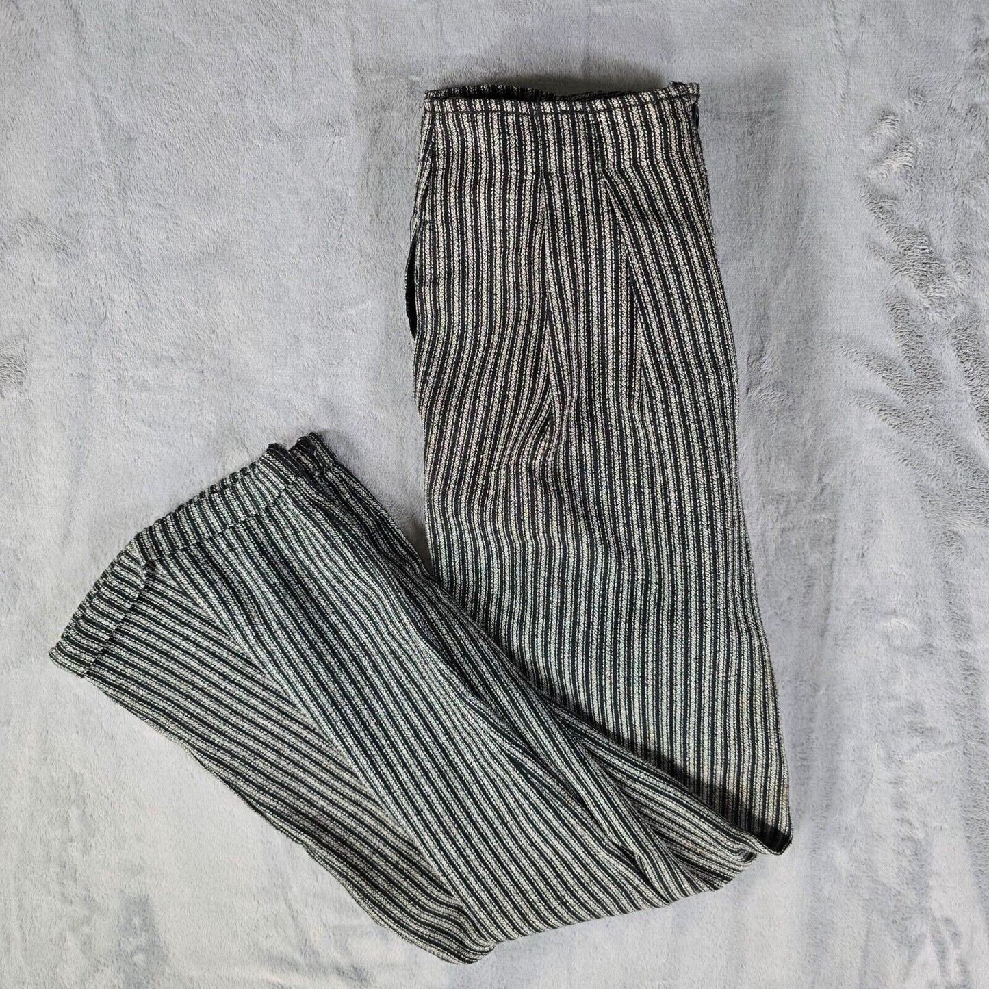Vintage 1990s Max Studio Made in USA Textured Striped Trousers (Size 10) *Flawed