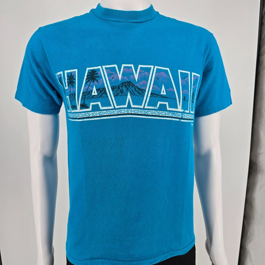 Vintage 1980s Hanes Beefy-T IHB Surf Style Hawaii Graphic Souvenir T-Shirt (S)