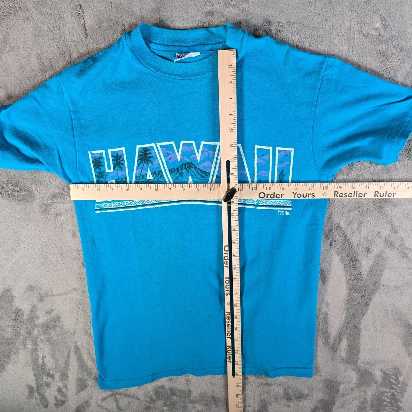 Vintage 1980s Hanes Beefy-T IHB Surf Style Hawaii Graphic Souvenir T-Shirt (S)