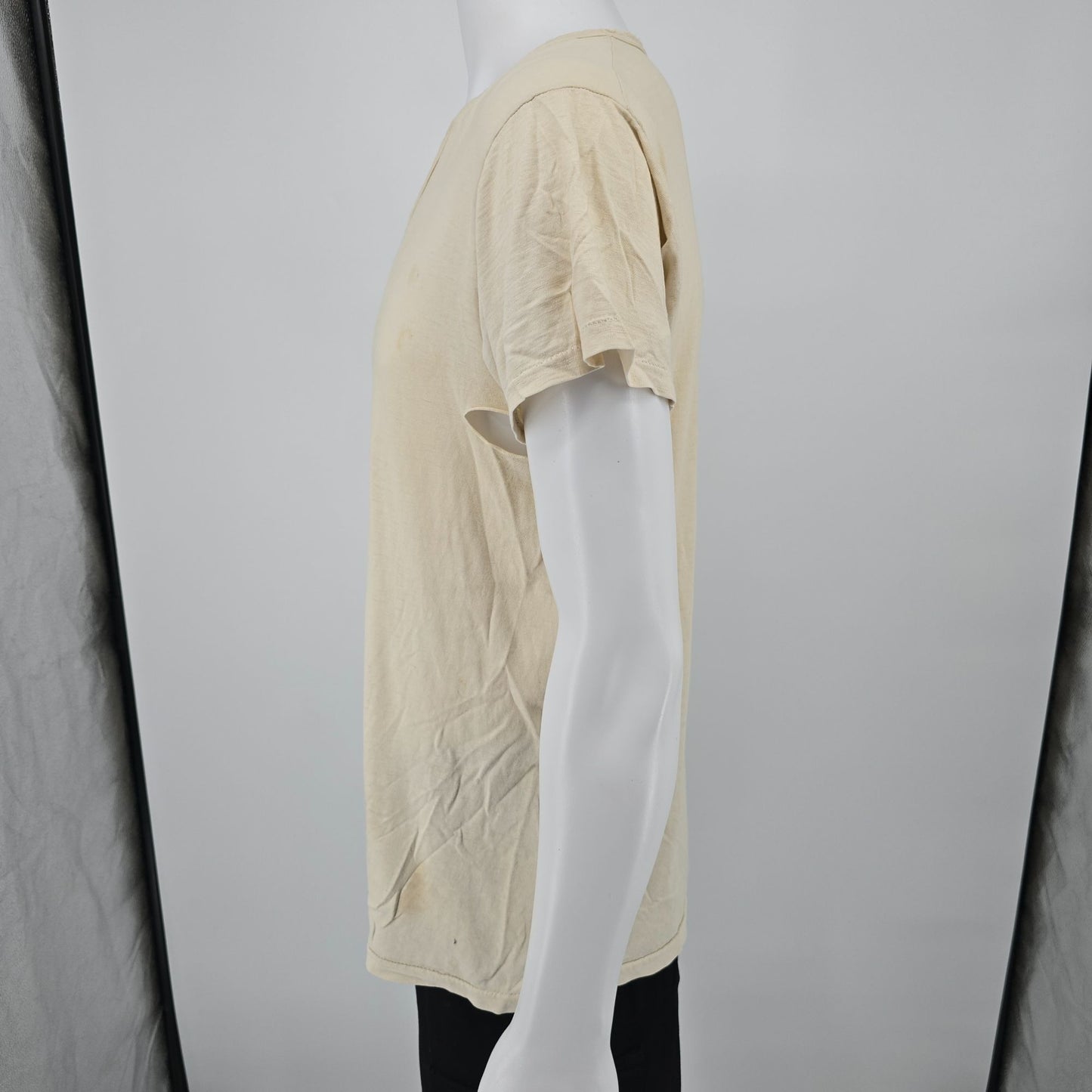 Distressed Vintage 1960s Fruit of the Loom Blank V-Neck Undershirt/T-Shirt (M/L)