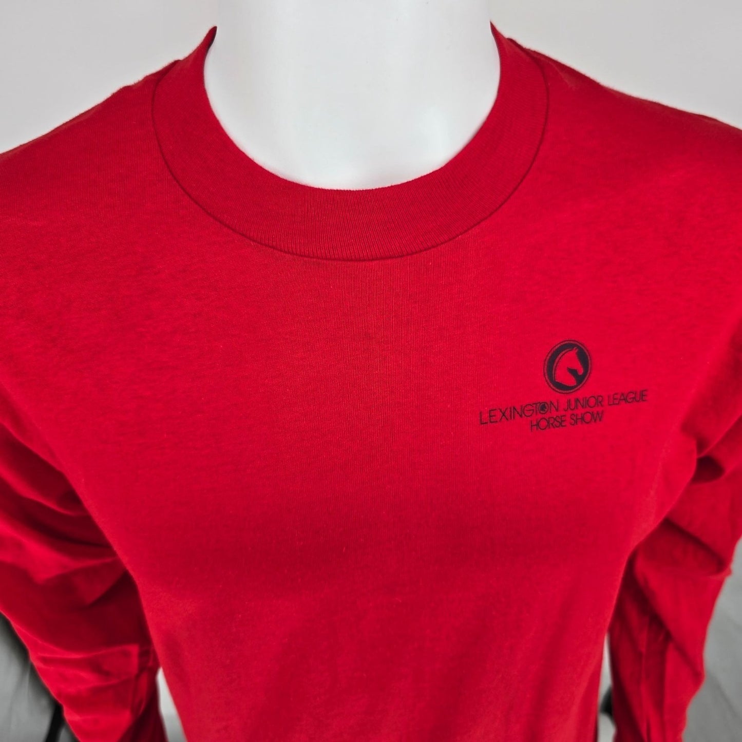 Vintage 1990s Lexington Junior League Horse Show KY Red Long Sleeve T-Shirt (M)