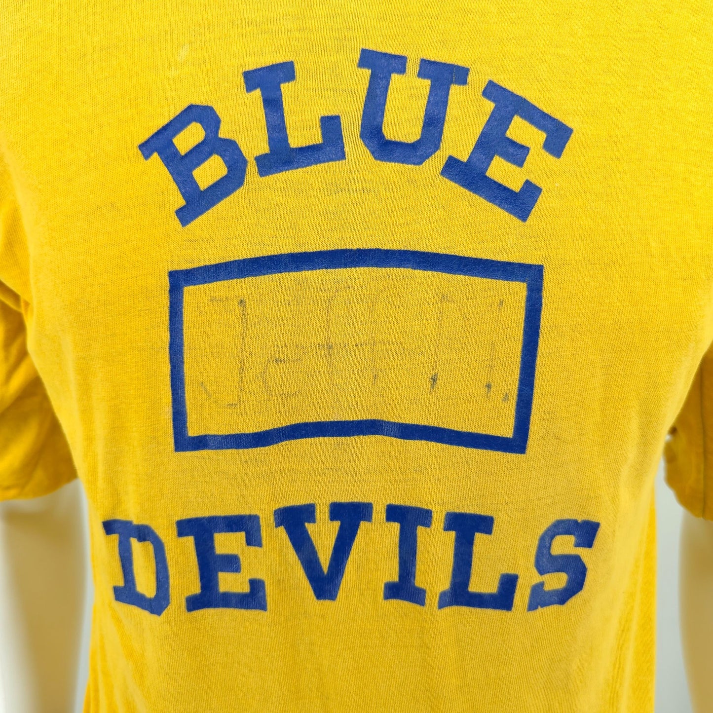 Distressed Vintage 1960s Blue Devils Jeff M Reversible Gym/P.E. T-Shirt (M)