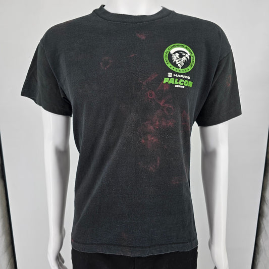 Distressted Vintage 1990s Harris Tactical Falcon Series AN/PRC-138 T-Shirt (L)