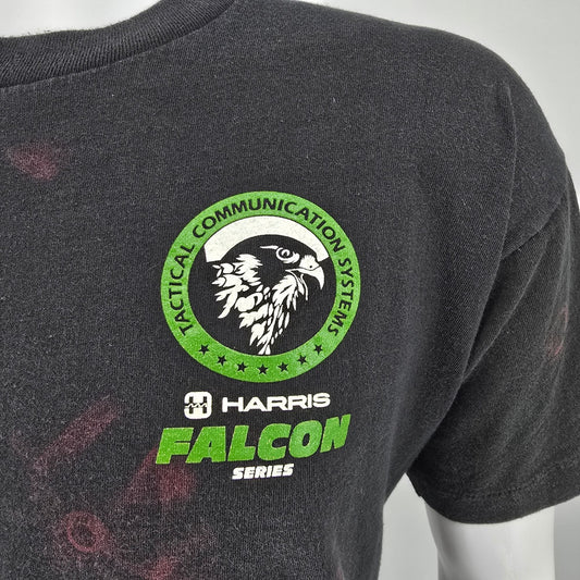 Distressted Vintage 1990s Harris Tactical Falcon Series AN/PRC-138 T-Shirt (L)