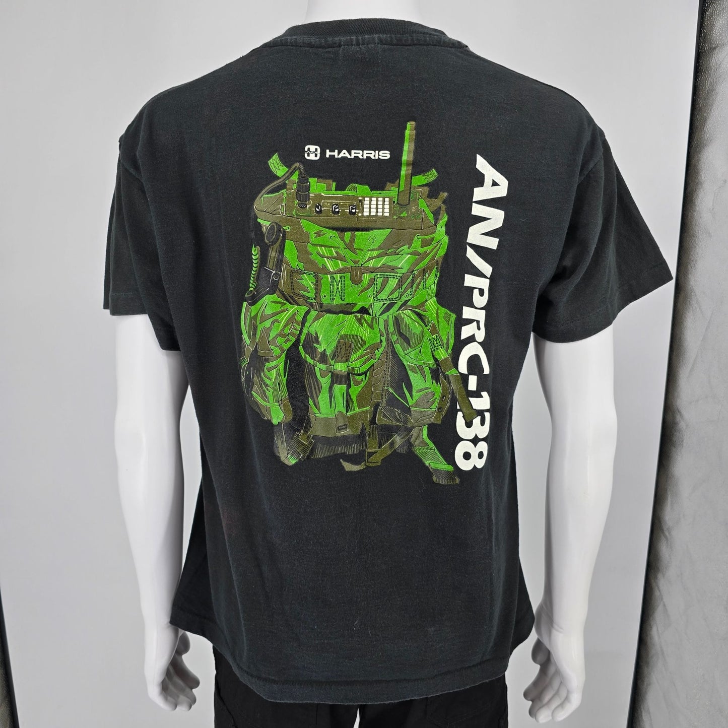 Distressted Vintage 1990s Harris Tactical Falcon Series AN/PRC-138 T-Shirt (L)