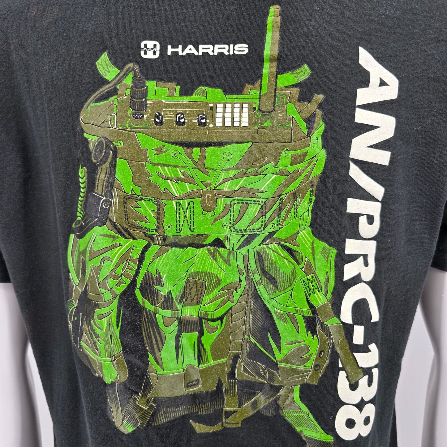 Distressted Vintage 1990s Harris Tactical Falcon Series AN/PRC-138 T-Shirt (L)