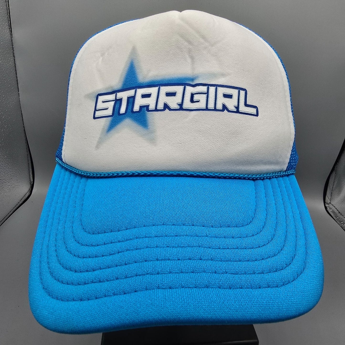 STARGIRL Blue & White Mesh-Back Snapback Otto Trucker Hat *Fair Condition