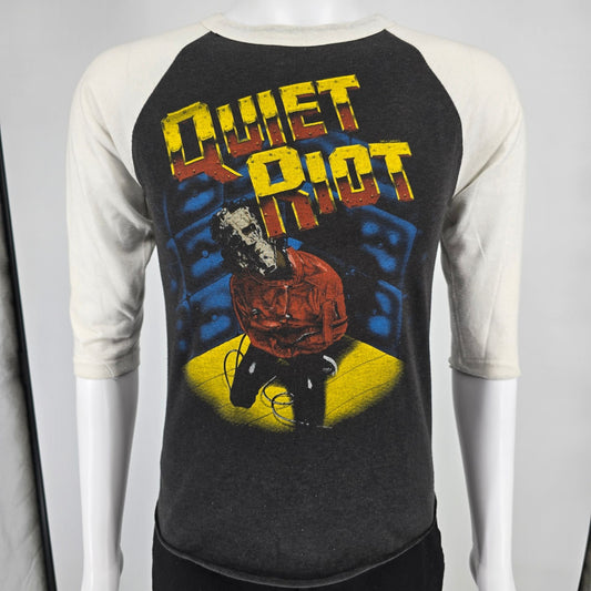 Vintage 1980s Quiet Riot Metal Health Tour Raglan Jersey Concert T-Shirt (S)